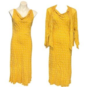 Vintage APRIL CORNELL Yellow Floral Dress Cottage Core farm house set